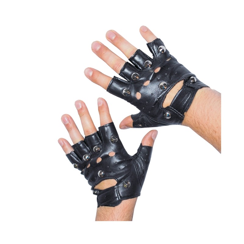 MITAINES SIMILI CUIR ROCK NOIRES TAILLE S