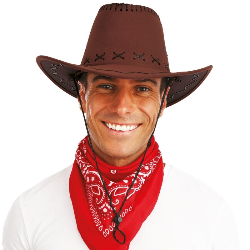 CHAPEAU COW BOY MARRON FONCE