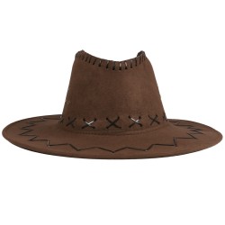 CHAPEAU COW BOY MARRON FONCE