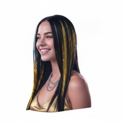 3 MECHES A CLIPSER OR GLITTER 50 CM