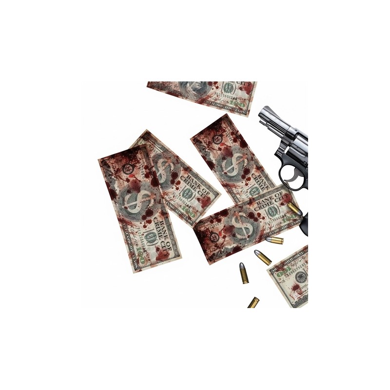 75 BILLETS DOLLARS ENSANGLANTES 6X15 CM