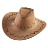 CHAPEAU COW BOY WESTERN EN SUEDINE BRUN OU BEIGE