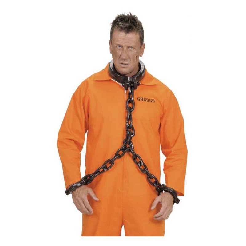 CHAINE DE COU ET POIGNETS ASPECT REALISTE POUR PRISONNIER