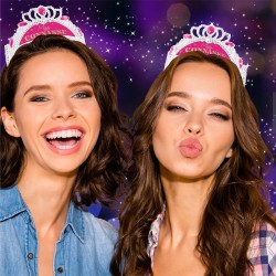 DIADEME HUMORISTIQUE MISS CONNASSE ARGENT ROSE ET OR