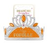 DIADEME HUMORISTIQUE MISS FOFOLLE ARGENT ORANGE ET OR