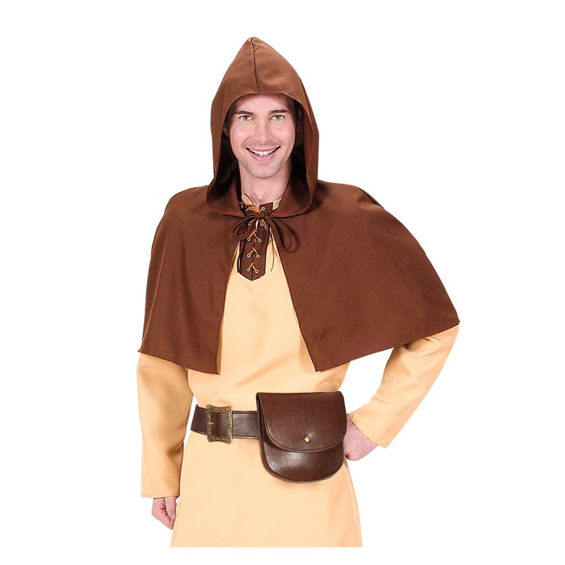 CEINTURE AVEC BOURSE ASPECT CUIR MARRON