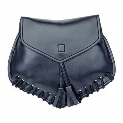 BOURSE EFFET CUIR NOIR THEME MEDIEVAL OU WESTERN
