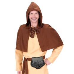 BOURSE EFFET CUIR NOIR THEME MEDIEVAL OU WESTERN