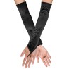 GANTS SATIN SANS DOIGTS OU MITAINES NOIR OPERA PARIS 