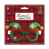 LUNETTES LUTIN DE NOEL ROUGE ET VERT PAILLETTE KITCH