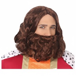 PERRUQUE + BARBE DE PROPHETE BRUNE OU DE JESUS