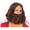 PERRUQUE + BARBE DE PROPHETE BRUNE OU DE JESUS