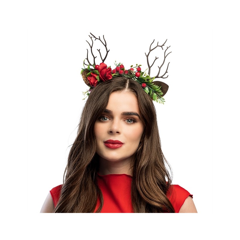 SERRE-TETE CORNES DE RENNE AVEC HOUX ET BAIES ROUGES 