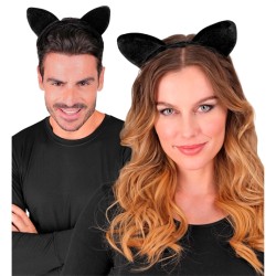 SERRE-TETE OREILLES DE CHAT VELOUR NOIR