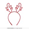 SERRE-TETE OU DIADEME NOEL ROUGE AVEC STRASS CORNES DE RENNE