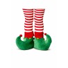 SUR CHAUSSURES OU CHAUSSONS DE LUTIN OU ELF VERT ET ROUGE TAILLE ENFANT