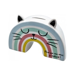 TIRELIRE ARC-EN-CIEL CHAT