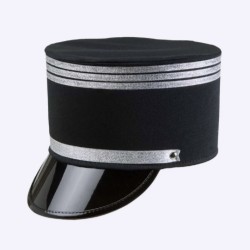 KEPI DE GENDARME DE ST TROPEZ EN TISSU NOIR ET ARGENT