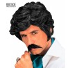 PERRUQUE HOMME PLAYBOY CHEVEUX COURTS NOIRS + MOUSTACHE