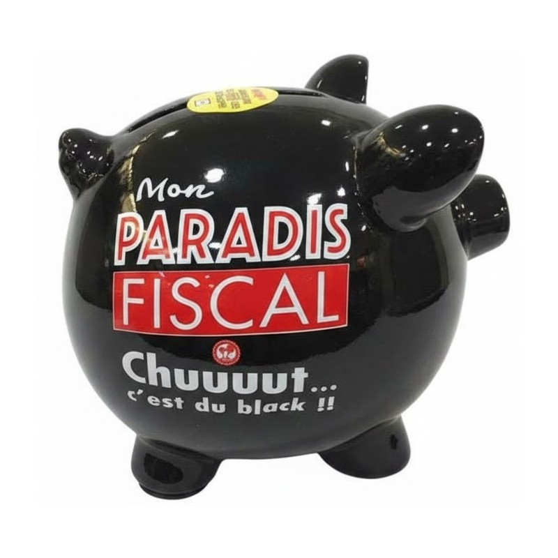 TIRELIRE NOIRE XXL PARADIS FISCAL