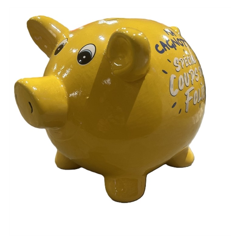 TIRELIRE COCHON JAUNE MA CAGNOTTE