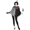 DEGUISEMENT PONCHO HARLEQUIN NOIR ET BLANC UNISEXE