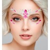 BIJOUX OU STRASS DE VISAGE CHARME ROSE ET ARGENT
