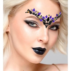 BIJOUX OU STRASS DE VISAGE MALEFIQUE NOIR ET VIOLET