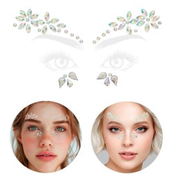 BIJOUX OU STRASS DE VISAGE FLEUR ARGENT