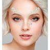 BIJOUX OU STRASS DE VISAGE FLEUR ARGENT