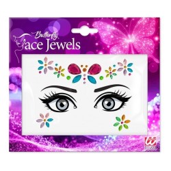 BIJOUX OU STRASS DE VISAGE PAPILLON MULTICOLORE