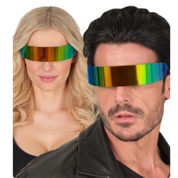LUNETTES FUTURISTES DE L'ESPACE BANDEAU MIROIR MULTICOLORE