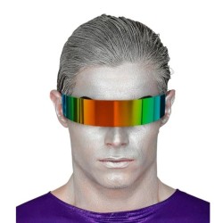 LUNETTES FUTURISTES DE L'ESPACE BANDEAU MIROIR MULTICOLORE
