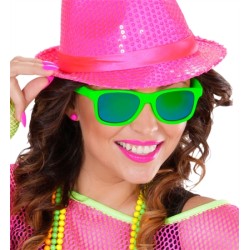 LUNETTES FLUO OU NEON VERTES VERRES MIRROIR
