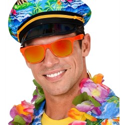 LUNETTES FLUO OU NEON ORANGE VERRES MIRROIR