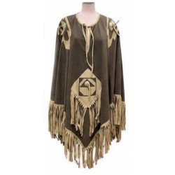 DEGUISEMENT PONCHO WESTERN MARRON