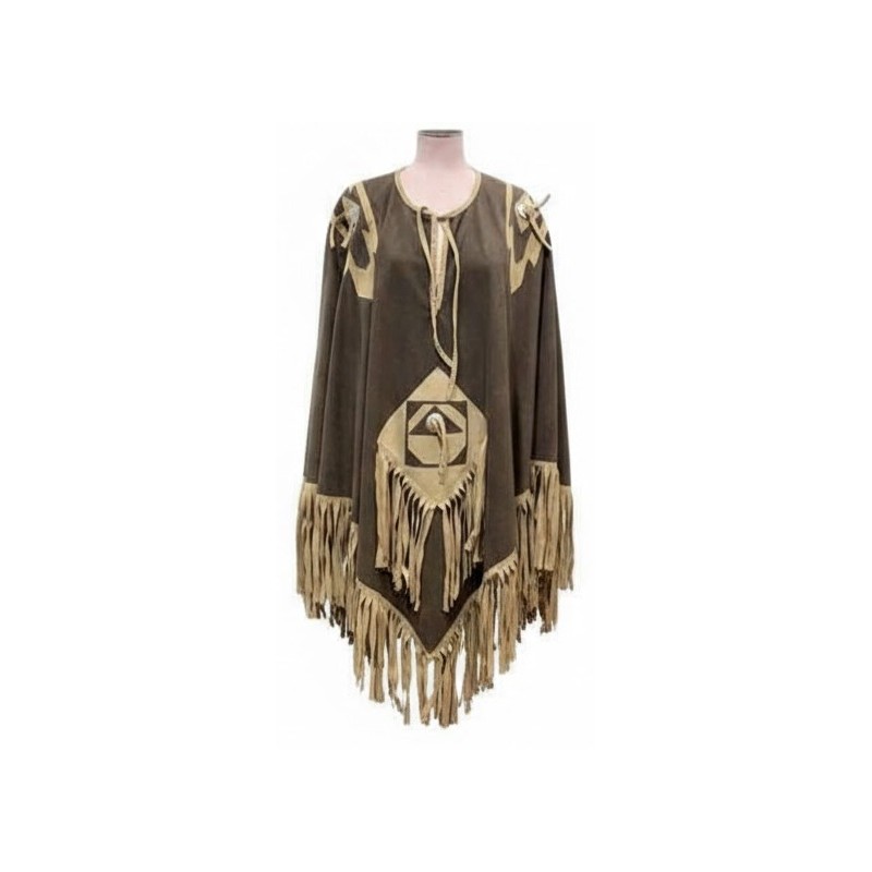 DEGUISEMENT PONCHO WESTERN MARRON