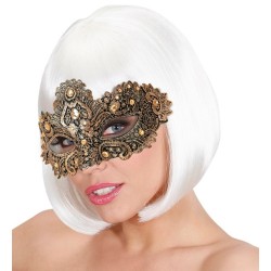 DEMI-MASQUE DE THEATRE VENITIEN EN BRONZE AVEC PIERRES