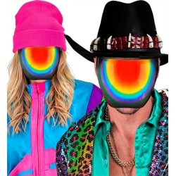 LUNETTES OU VISIERE FACIALE MIROIR MULTICOLORE ARC EN CIEL