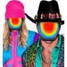 LUNETTES OU VISIERE FACIALE MIROIR MULTICOLORE ARC EN CIEL