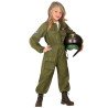 DEGUISEMENT PILOTE DE CHASSE COMBINAISON VERTE TAILLE 140 CM 8-10 ANS