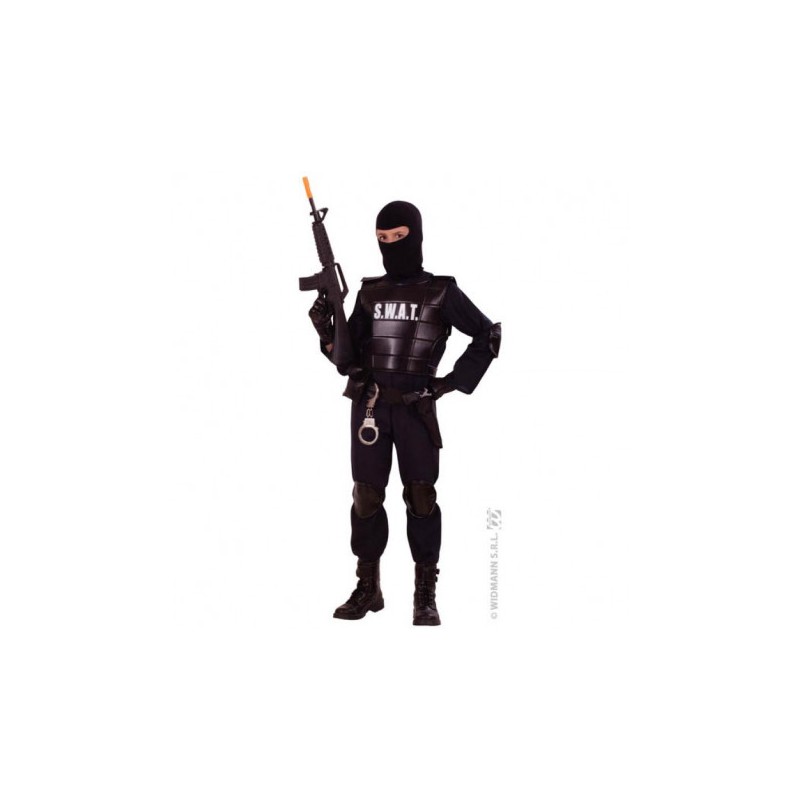 DEGUISEMENT SWAT COMMANDO NOIR TAILLE 8 ANS 128 CM