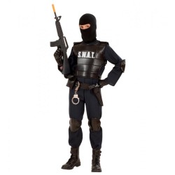 DEGUISEMENT S.W.A.T NOIR TAILLE 10 ANS 140 CM