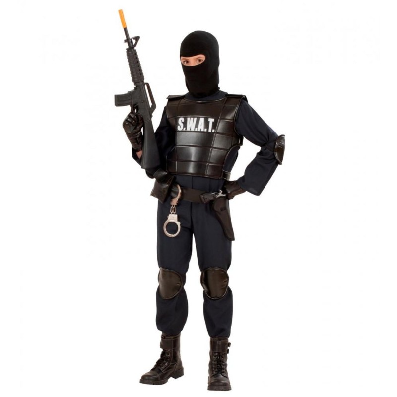 DEGUISEMENT S.W.A.T NOIR TAILLE 10 ANS 140 CM