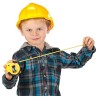 CASQUE DE CHANTIER JAUNE EN PLASTIQUE DUR ENFANT TOUR DE TETE REGLABLE