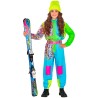 DEGUISEMENT COMBINAISON DE SKI VERT BLEU COULEURS FLUO TAILLE 128