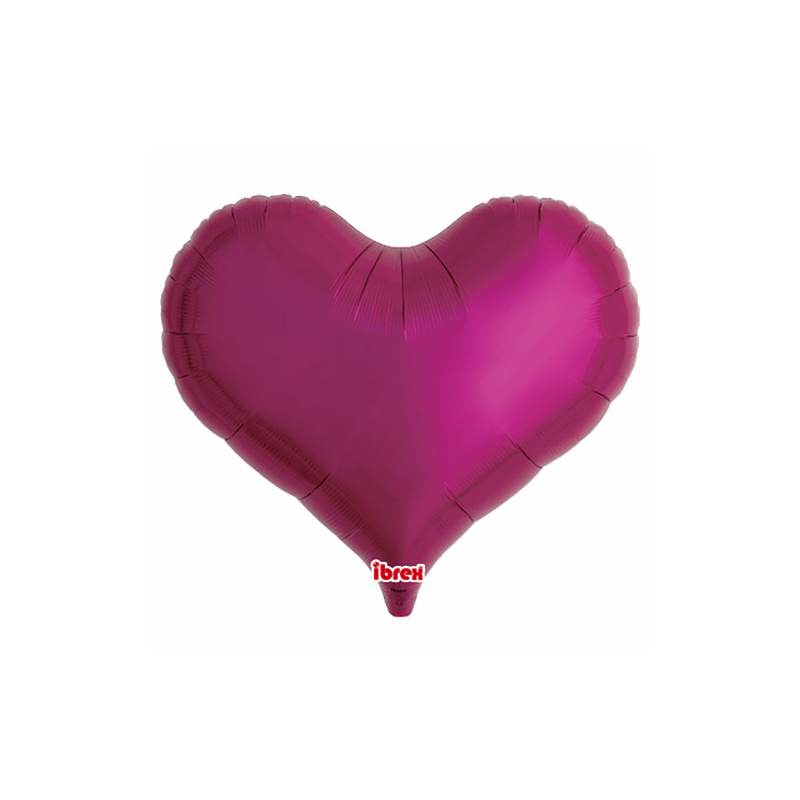 BALLON METALLIQUE COEUR JELLY FUSCHIA OU MAGENTA 63 CM