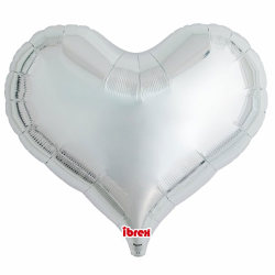 BALLON METALLIQUE COEUR JELLY ARGENT 63 CM