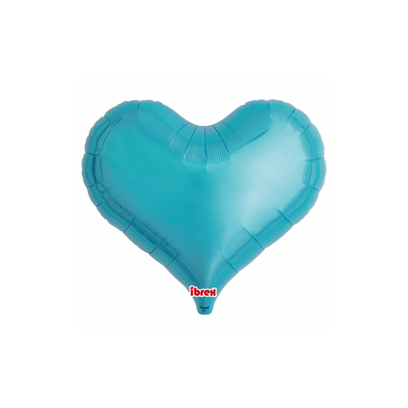 BALLON METALLIQUE COEUR JELLY BLEU 63 CM 25"