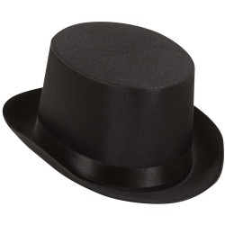 CHAPEAU HAUT DE FORME SATIN NOIR